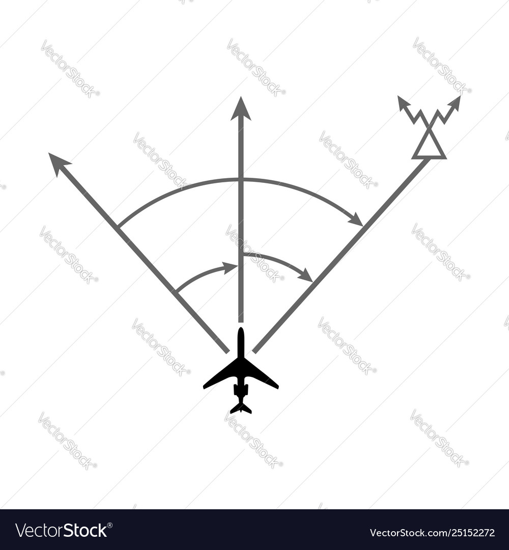 Navigation bearing diagram Royalty Free Vector Image