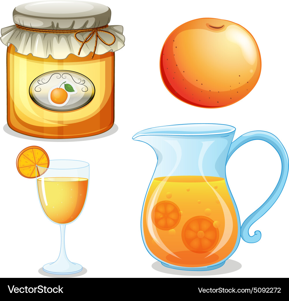 Orange set Royalty Free Vector Image - VectorStock