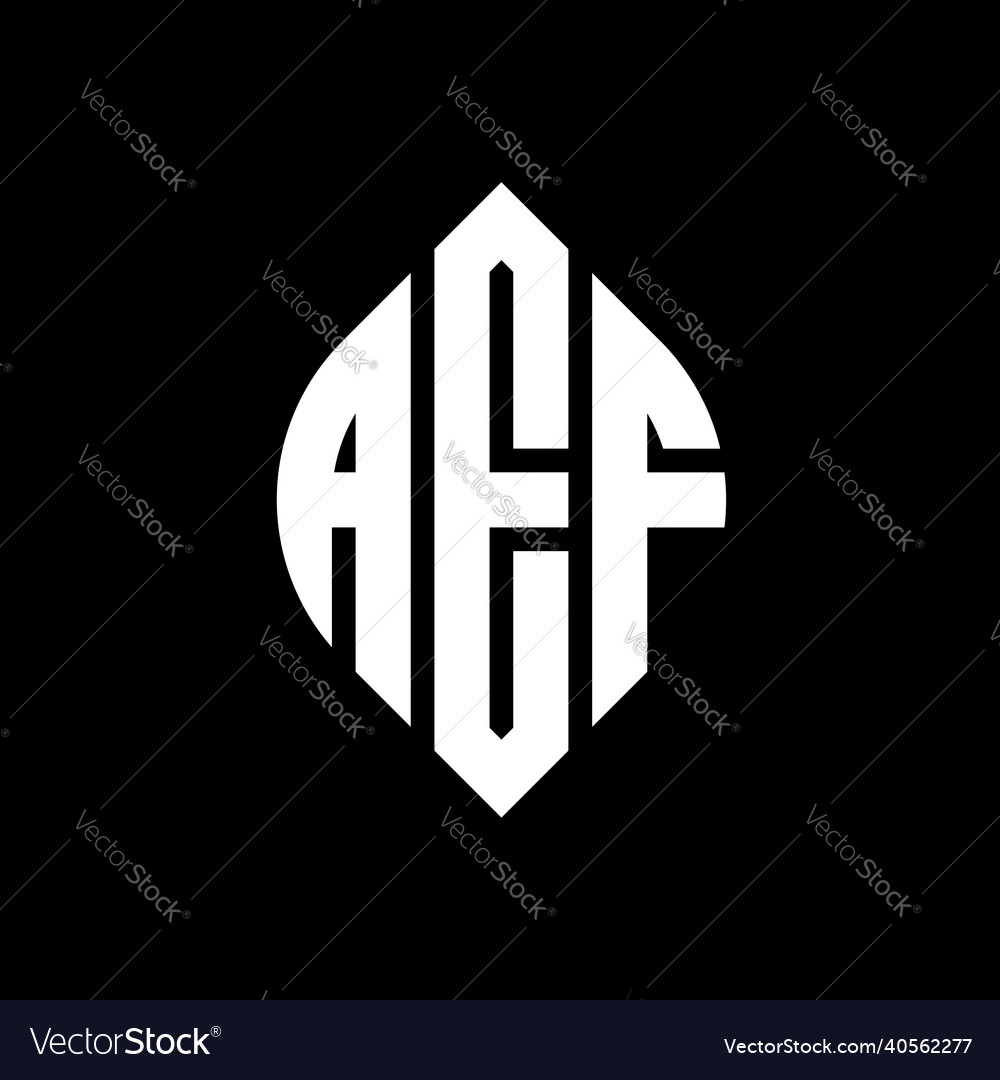 Aef circle letter logo design Royalty Free Vector Image