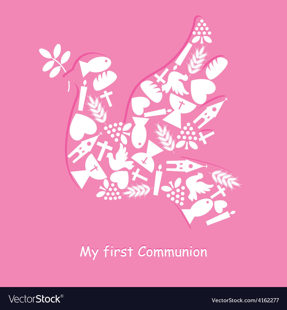 first communion invitation card royalty free vector image