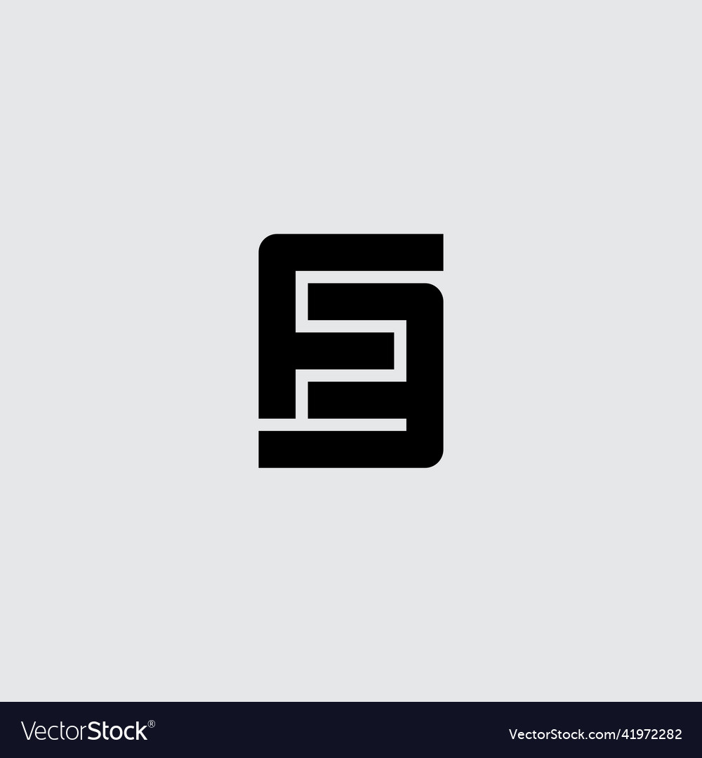 3f - design element or icon monogram logotype Vector Image