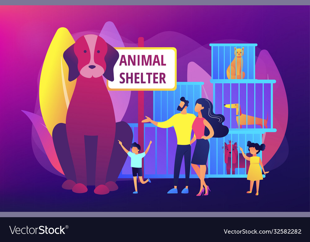 Animal shelter concept Royalty Free Vector Image