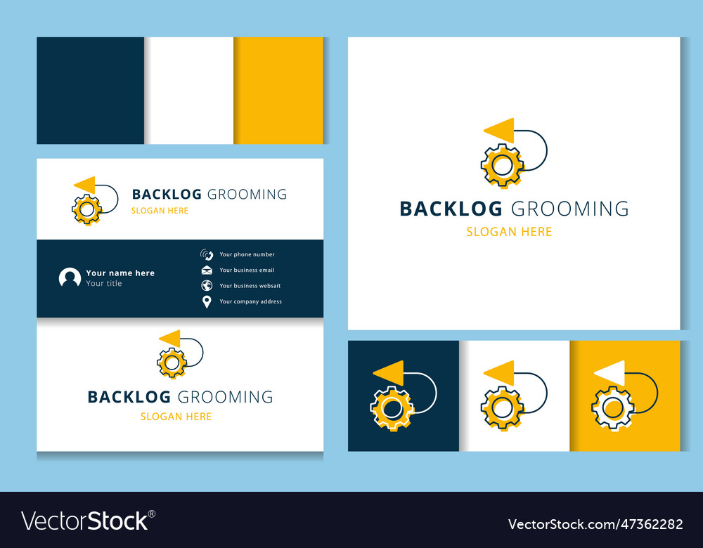 Backlog grooming logo design with editable slogan Vector Image