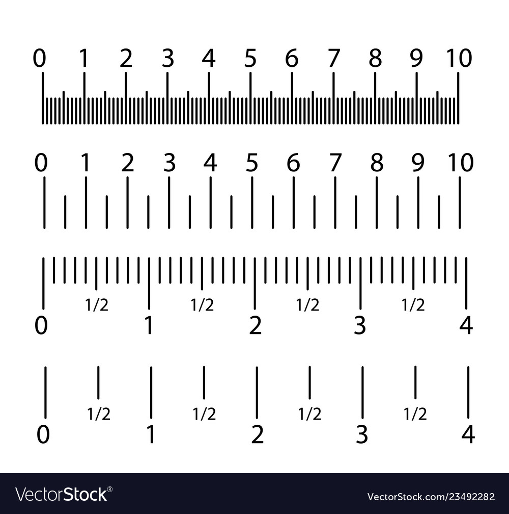 Inch And Metric Rulers Set Centimeters And Inches Vector Image