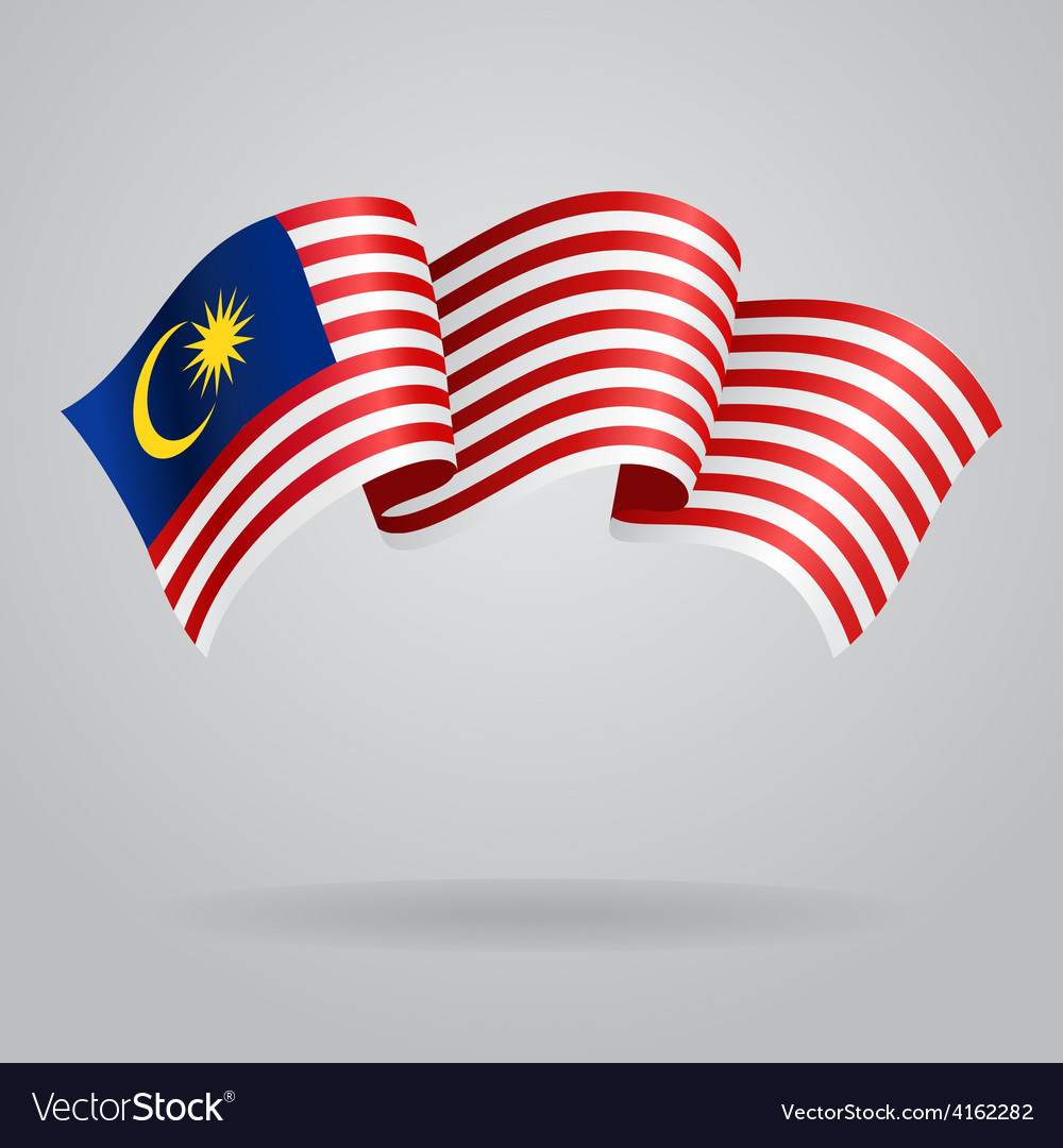 Malaysian Waving Flag Royalty Free Vector Image