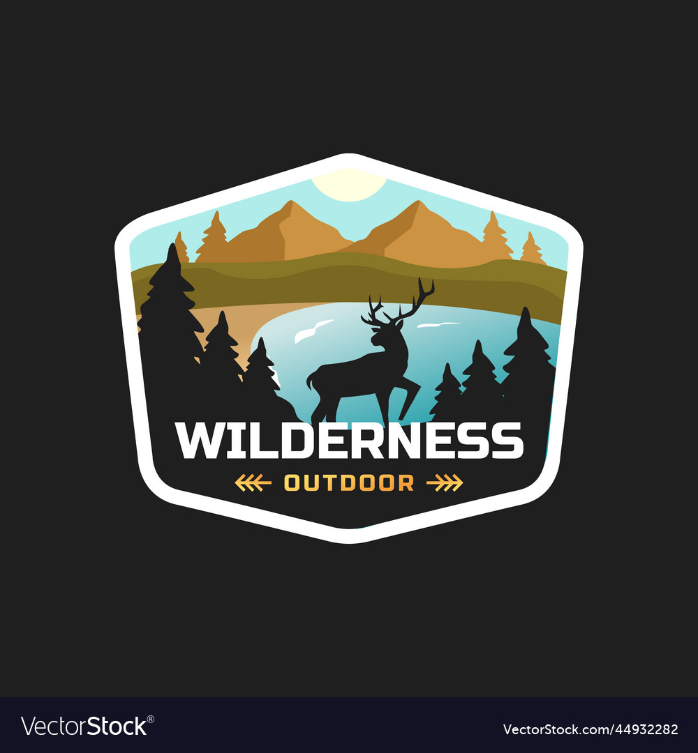 Mountain And Deer Outdoor Adventures Logo Vector Image