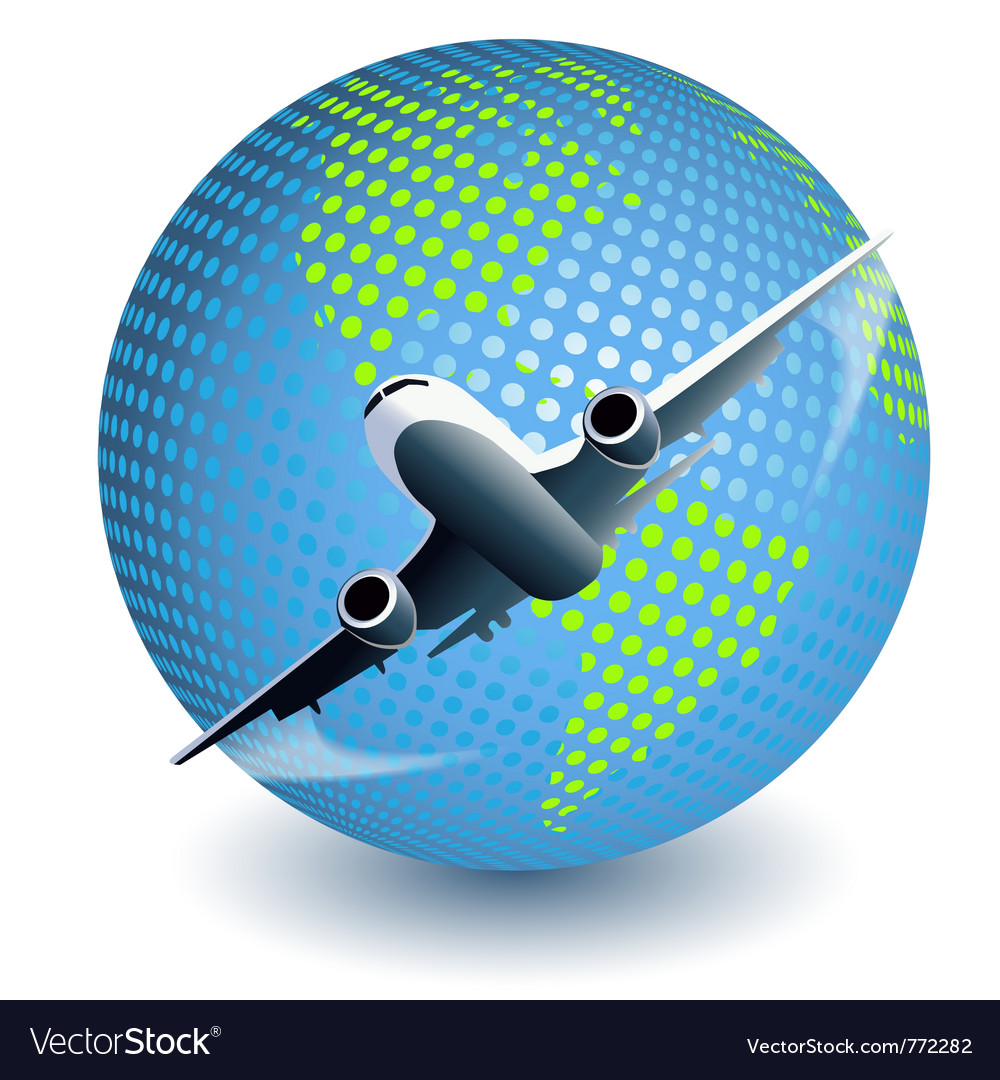 Plane globe Royalty Free Vector Image - VectorStock