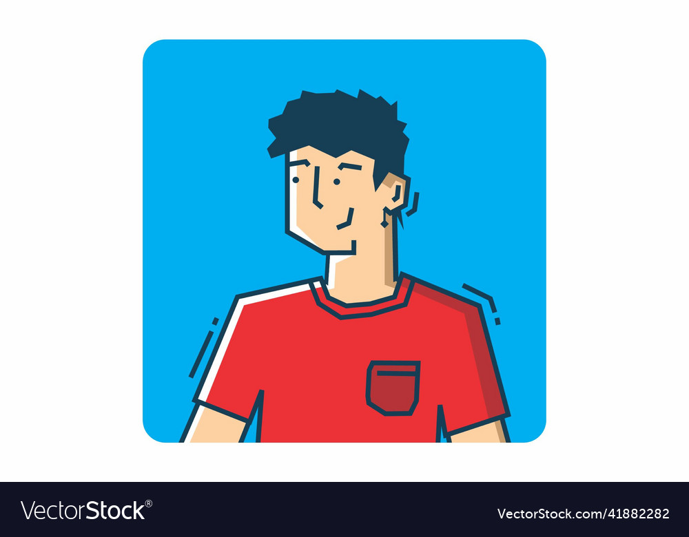 Stiff guy wearing red shirt Royalty Free Vector Image