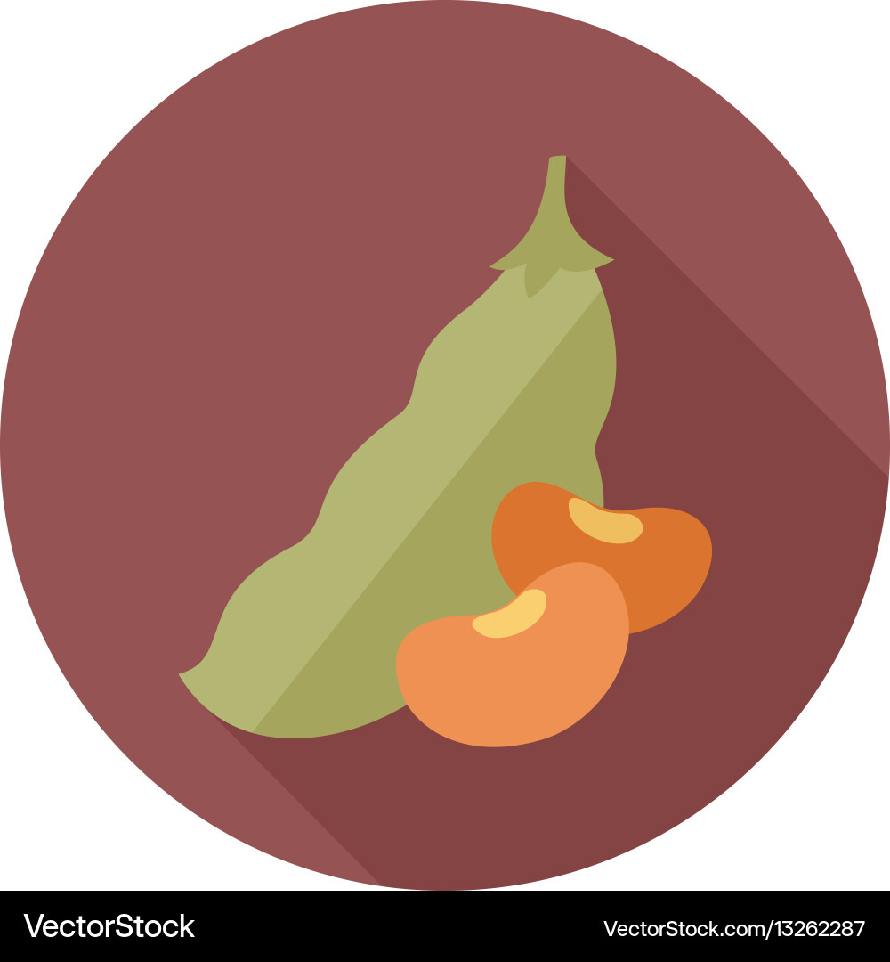 Beans flat icon vegetable Royalty Free Vector Image