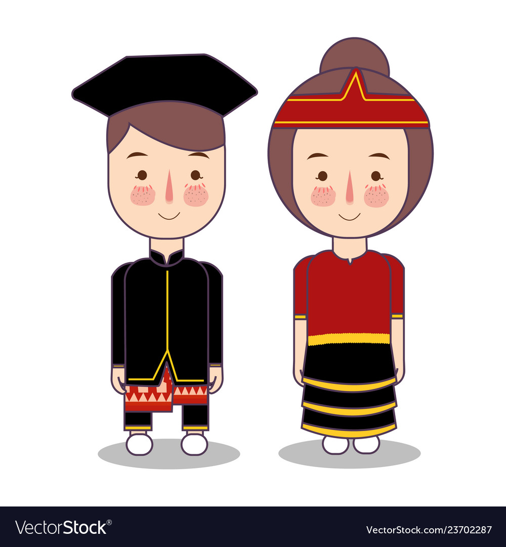 Central sulawesi province wedding couple cute Vector Image