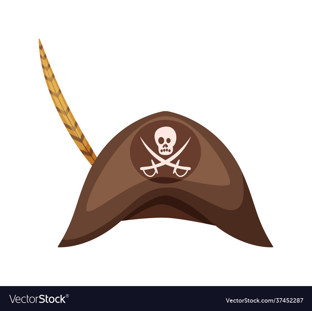 Pirate Cap With Jolly Roger And Crossed Sword Vector Image