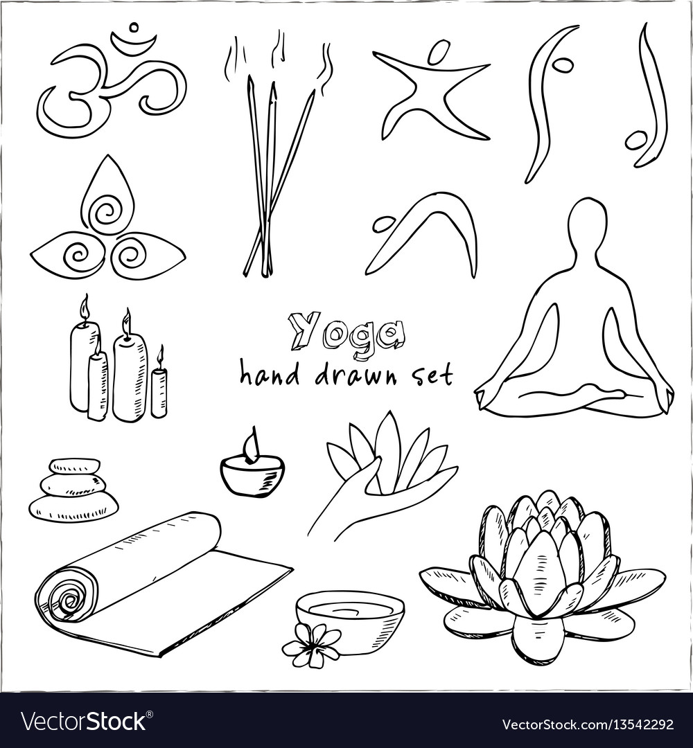 the word YOGA with symbol  Yoga symbols, Yoga art, Yoga drawing