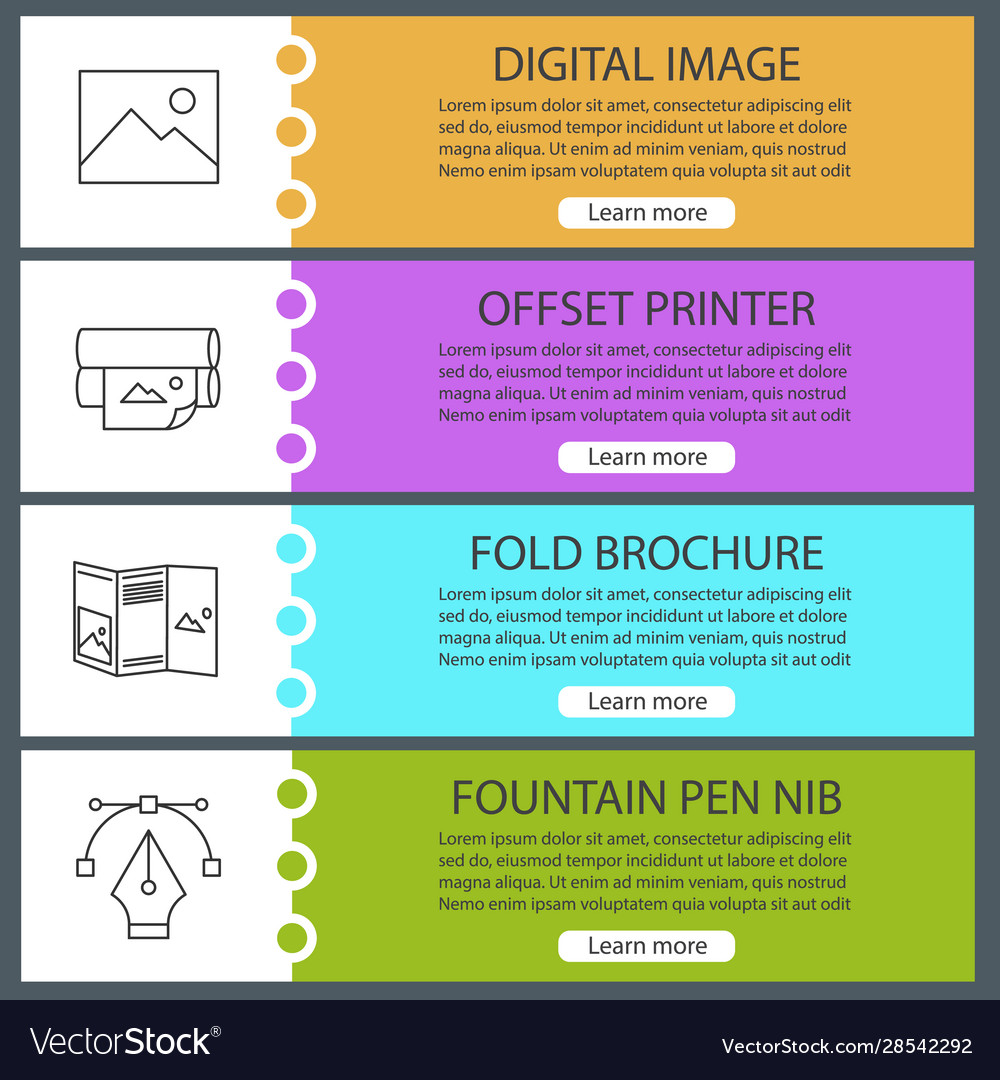 Printing web banner templates set