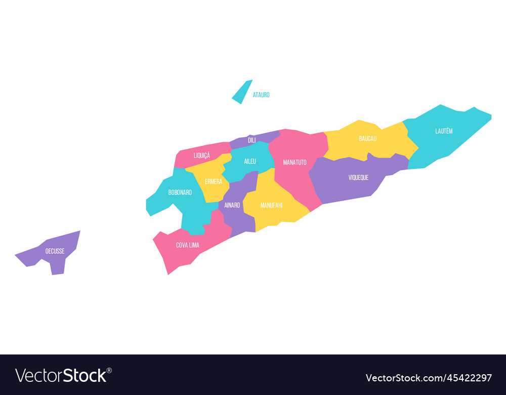 East timor political map of administrative Vector Image