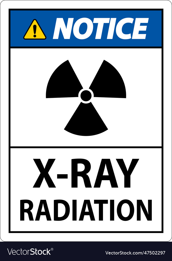 Notice x-ray radiation sign on white background Vector Image