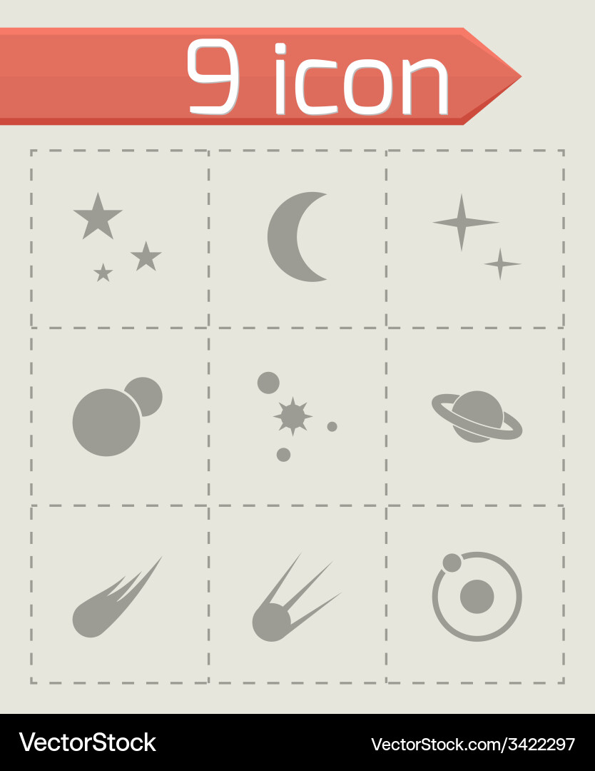 Space icon set Royalty Free Vector Image - VectorStock