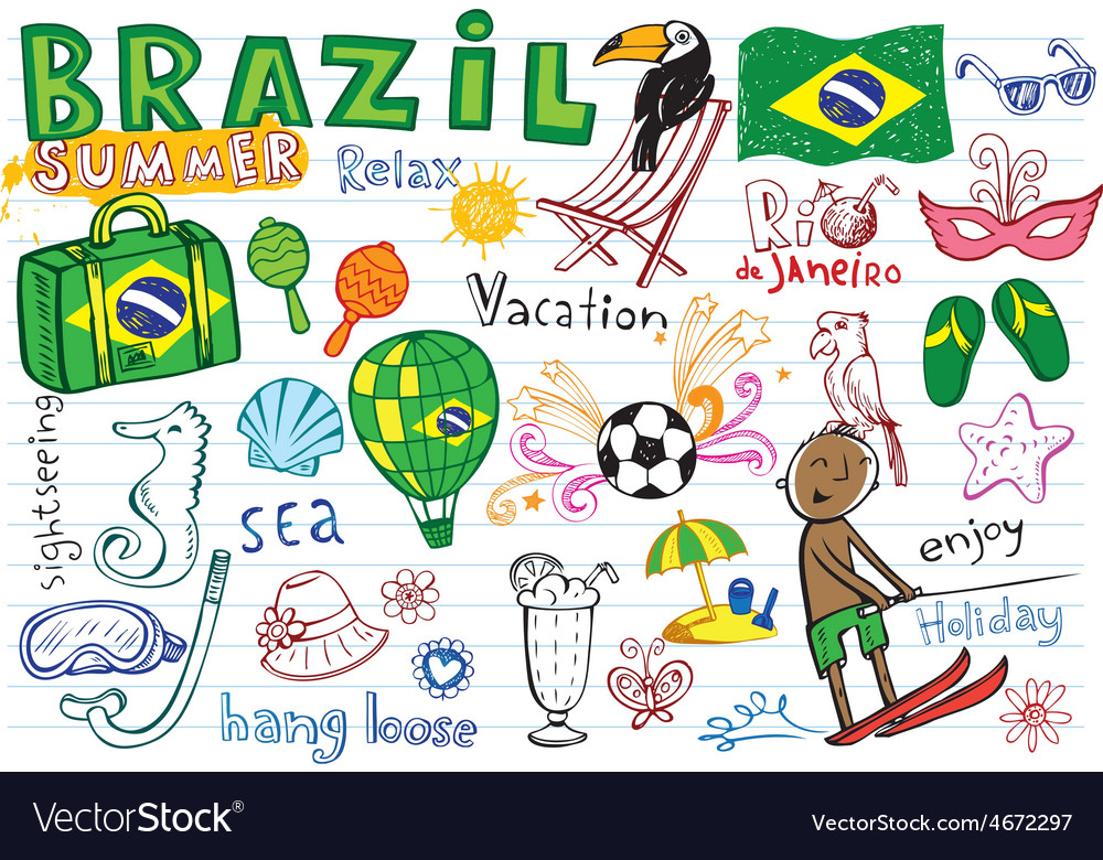 Summer in brazil doodles collection