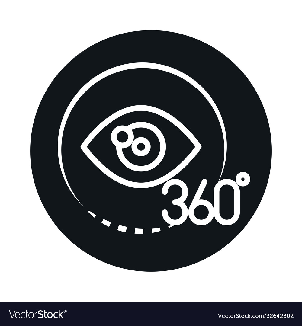 360 degree view virtual tour augmented block Vector Image