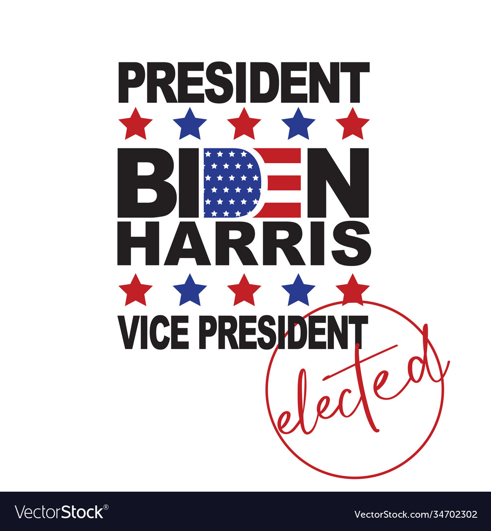 Biden harris president elected united states Vector Image