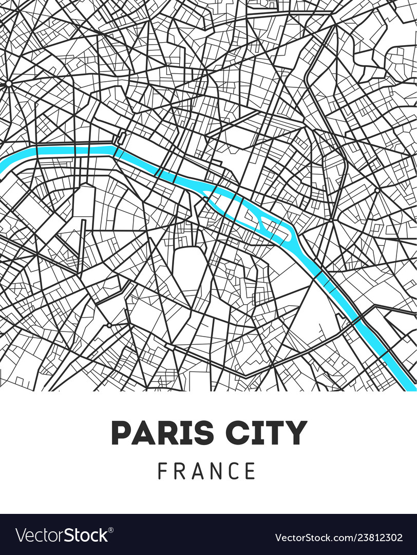 City map of paris Royalty Free Vector Image - VectorStock