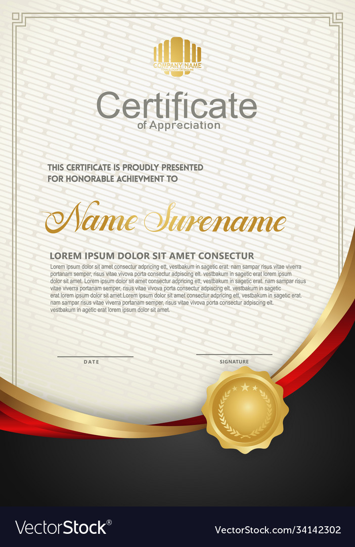 Elegant and futuristic certificate template Vector Image