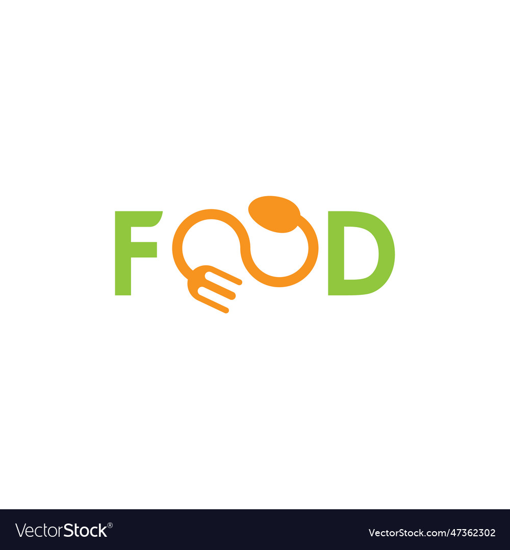 Food text logo template design Royalty Free Vector Image