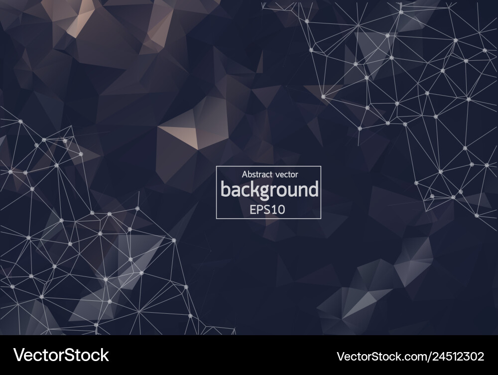 Geometric dark polygonal background molecule Vector Image