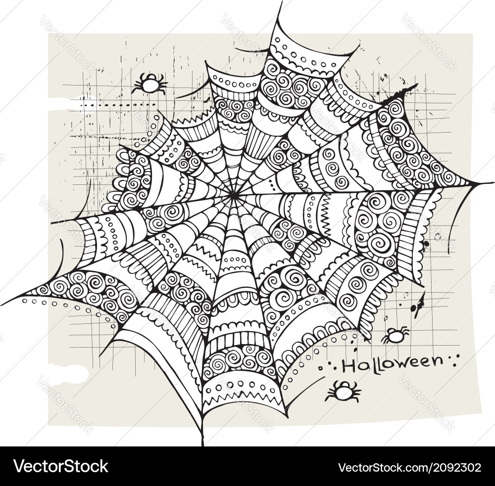 Halloween spider web background Royalty Free Vector Image