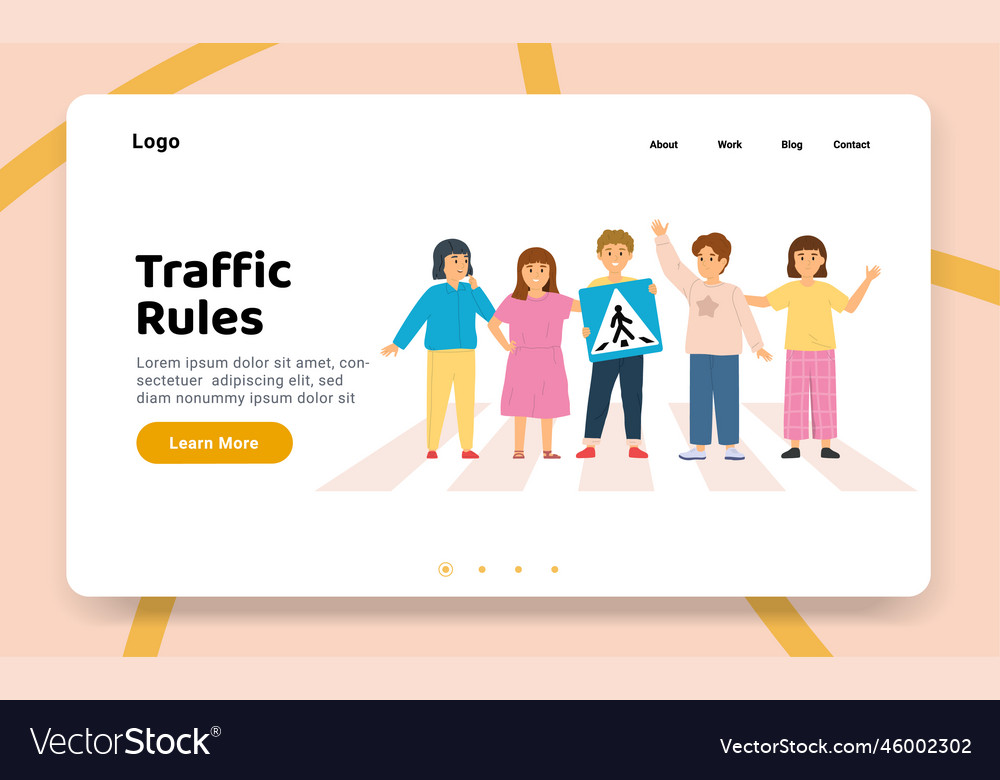 Kids traffic rules website Royalty Free Vector Image Kids traffic rules website Royalty Free Vector Image