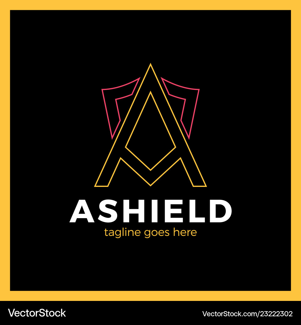 Letter a shield logo icon design template elements