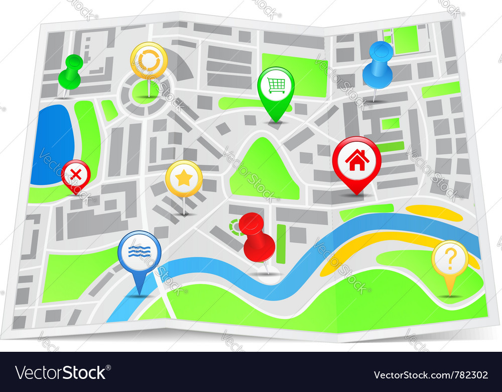 Paper map Royalty Free Vector Image - VectorStock