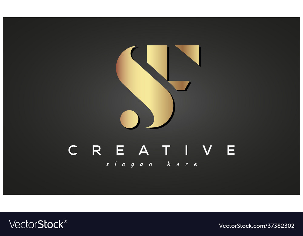 Sf creative luxury logo design Royalty Free Vector Image