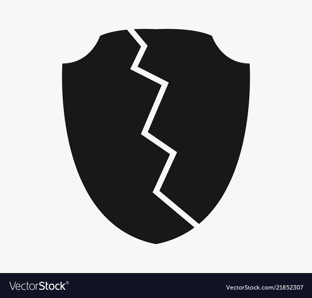 Broken Shield Icon Royalty Free Vector Image VectorStock