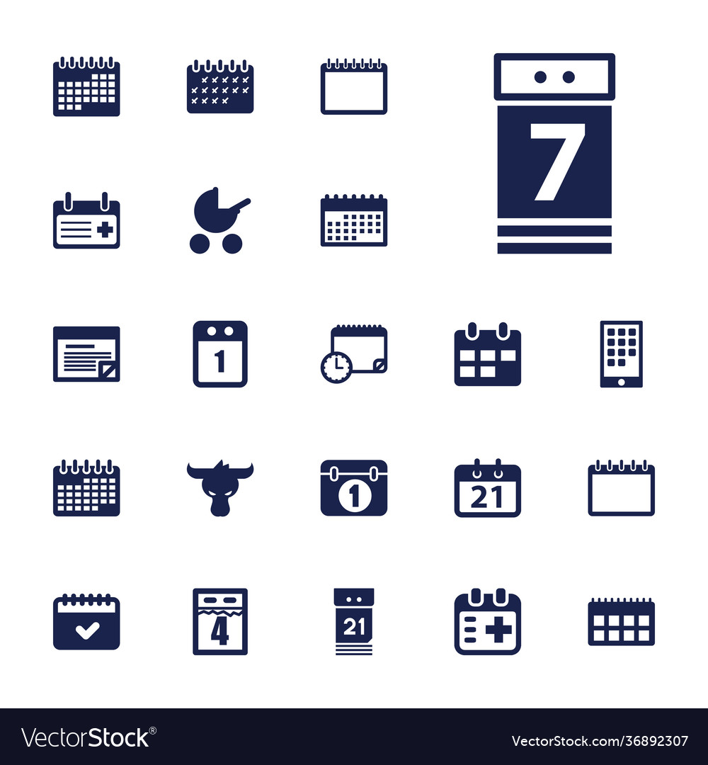 Calendar icons Royalty Free Vector Image - VectorStock