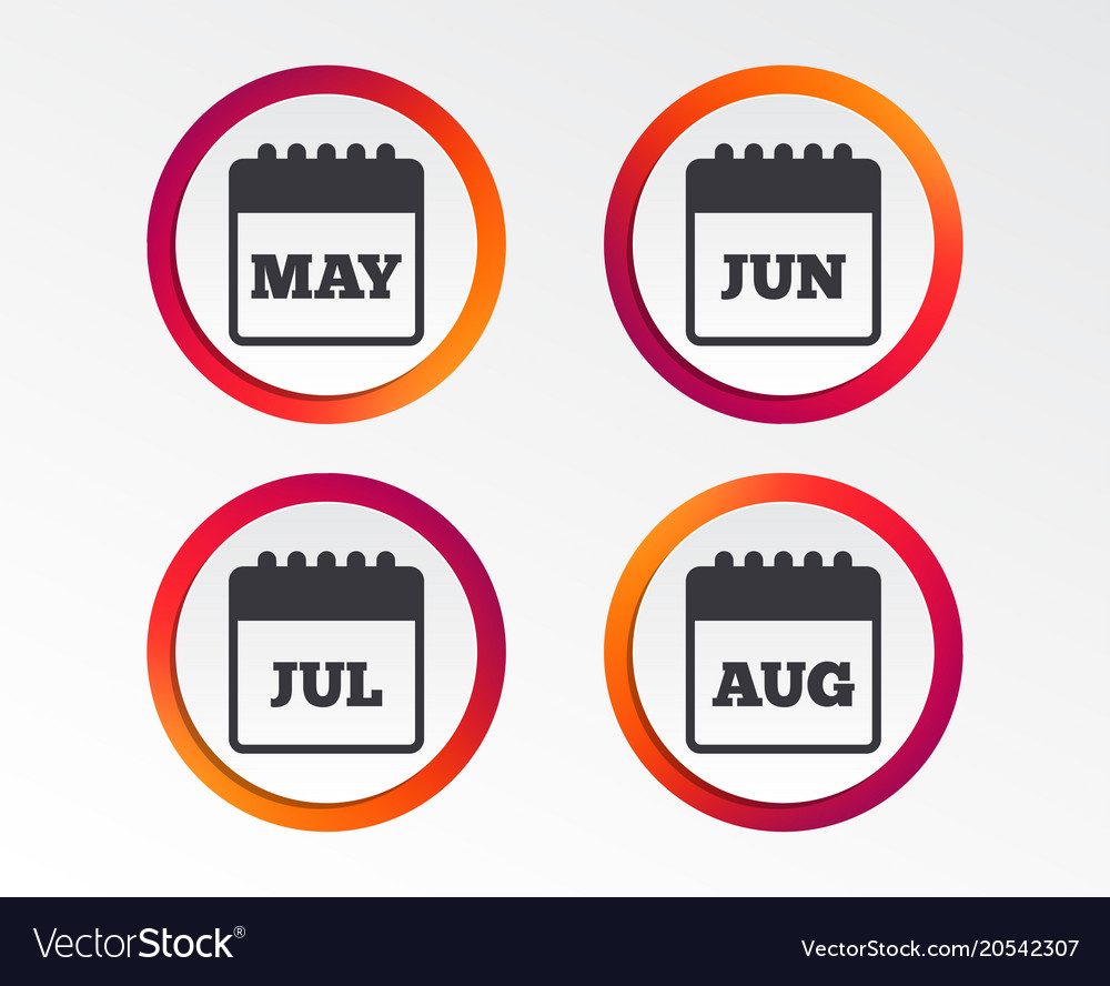 Calendar may june july and august