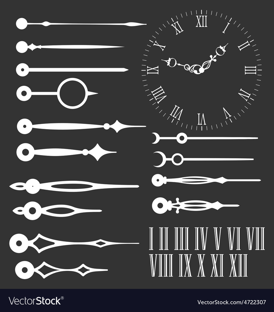 Clock face with variations of hands