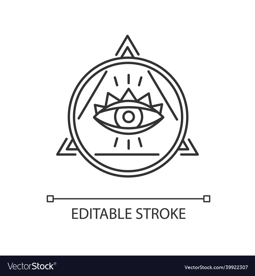 Eye of providence pixel perfect linear icon vector image Eye of providence pixel perfect linear icon