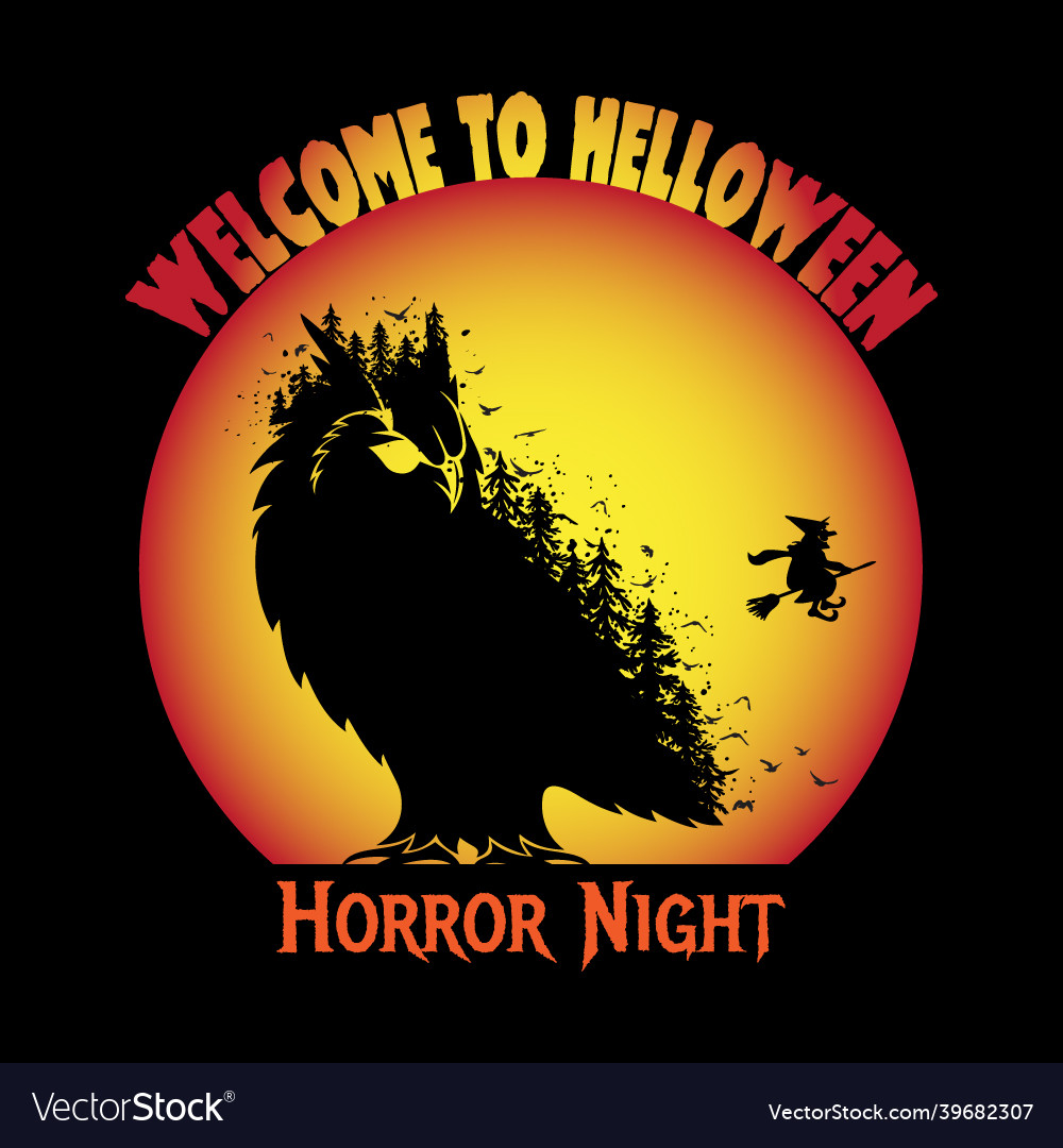 Halloween T Shirt Design Horror Night Royalty Free Vector 4759