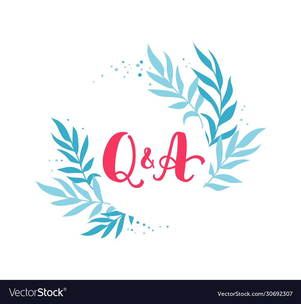 Q and a or question and answer lettering design Vector Image