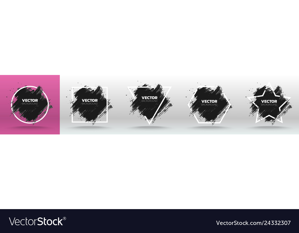 Set of black grunge abstract background template