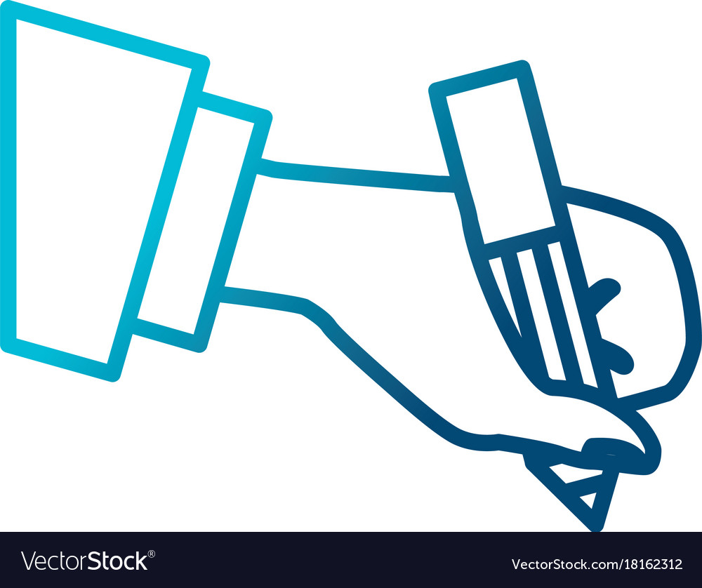 Hand with pencil Royalty Free Vector Image - VectorStock