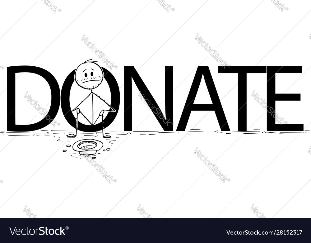 Cartoon man or beggar begging for money Royalty Free Vector Cartoon man or beggar begging for money Royalty Free Vector