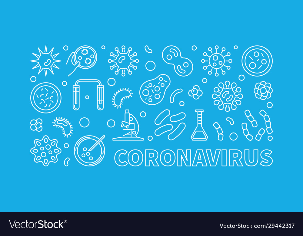 Coronavirus concept thin line Royalty Free Vector Image