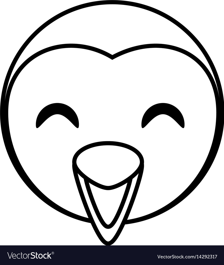 Face penguin animal outline