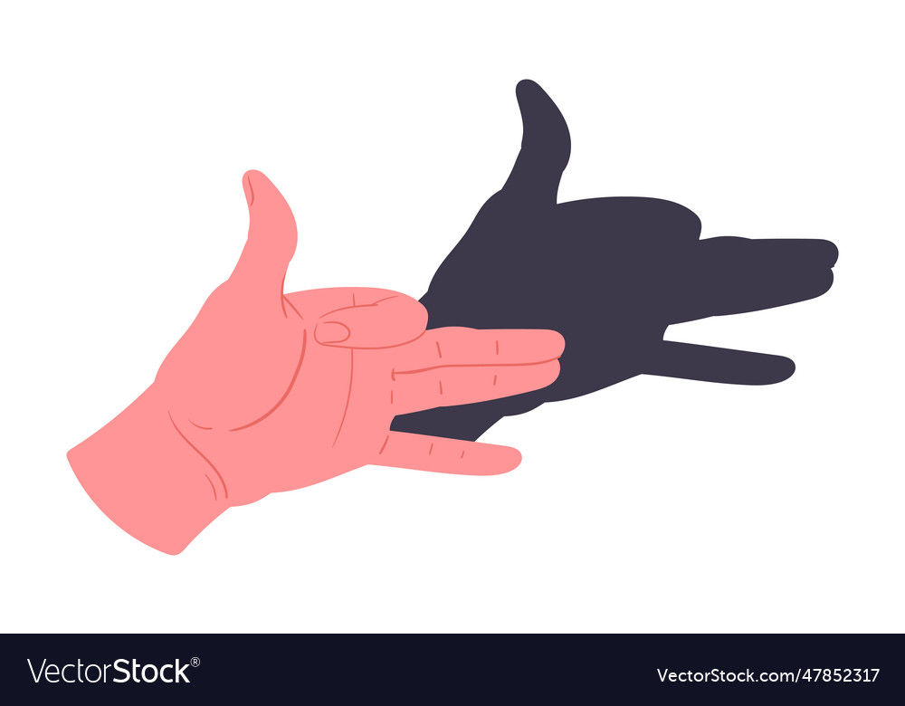 Hands Shadow Gesture Cartoon Shadow Theatre Vector Image Hands Shadow Gesture Cartoon Shadow Theatre Vector Image