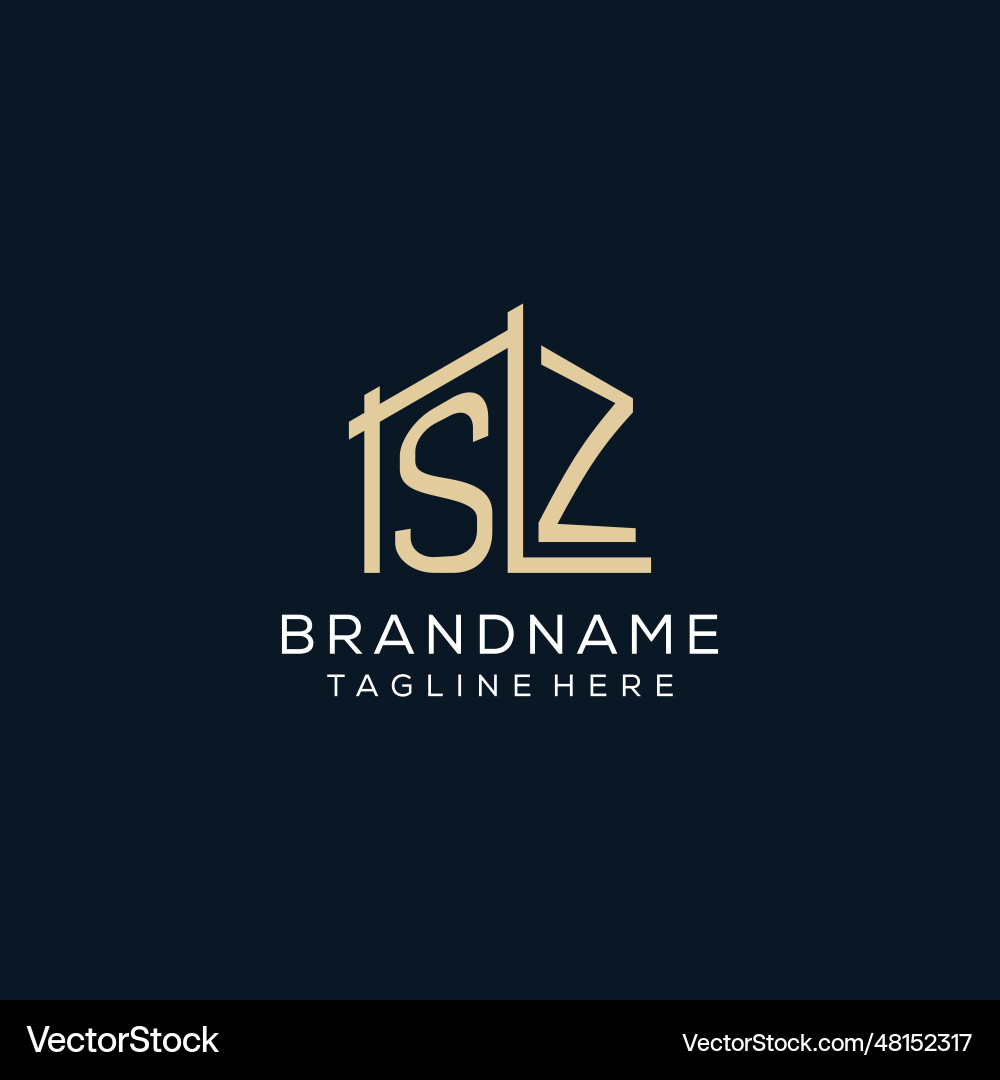 Initial sz logo clean and modern architectural Vector Image