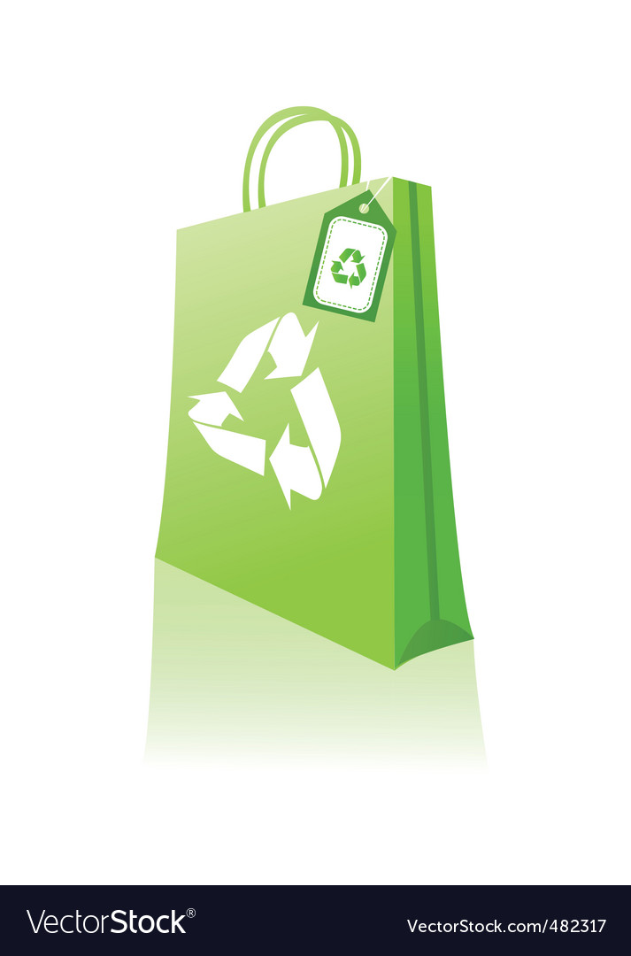 Recycle Bag Royalty Free Vector Image Vectorstock Recycle Bag Vector Image