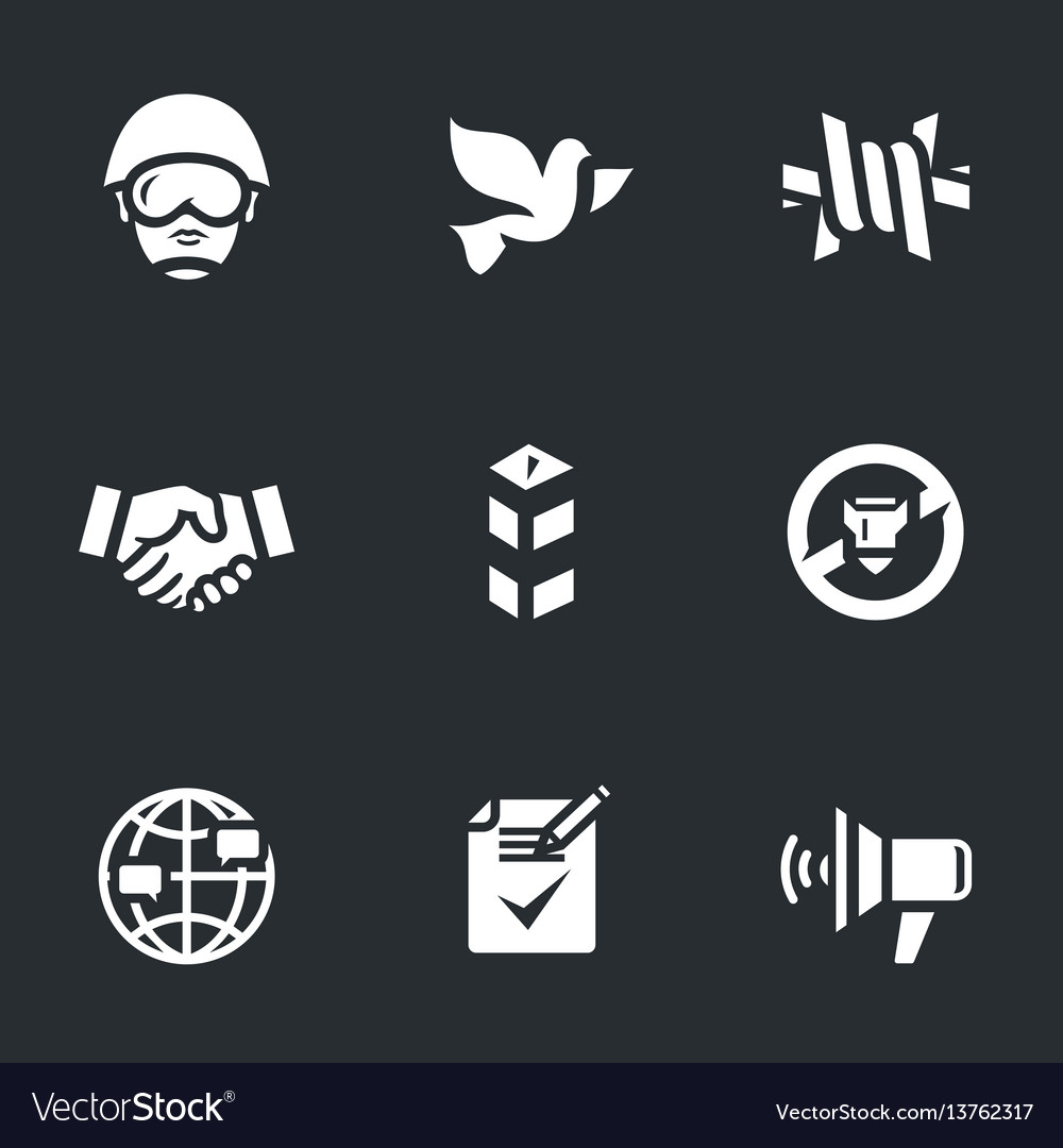 Set of peacemaker icons Royalty Free Vector Image