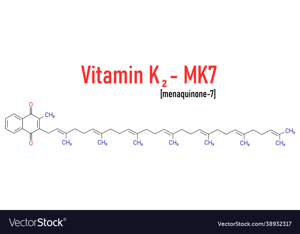 Vitamin k2 or menaquinone molecule Royalty Free Vector Image