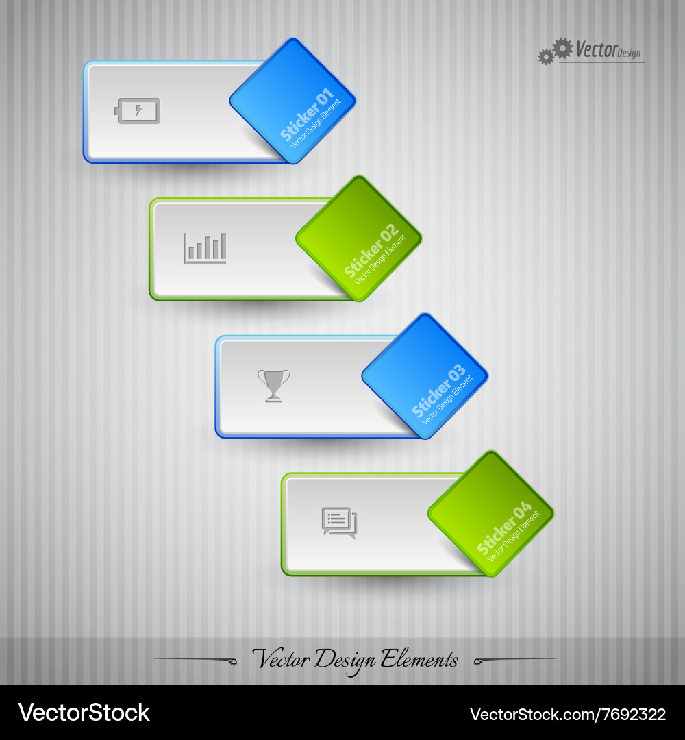 Business stickers on gray background Royalty Free Vector